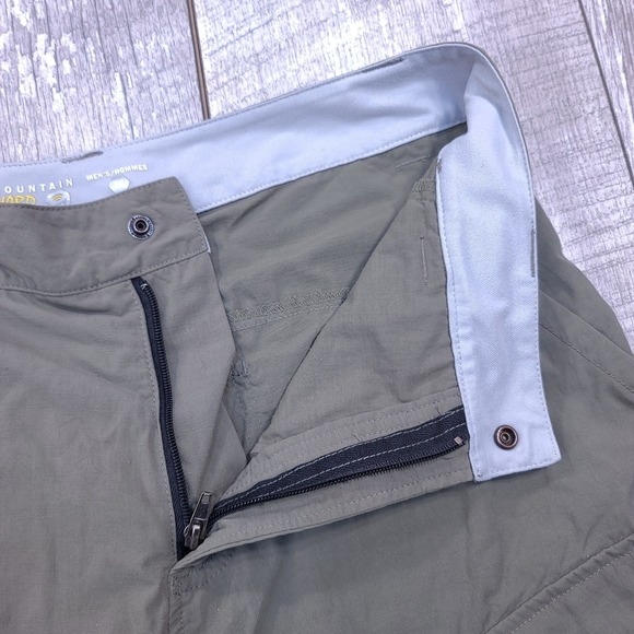 Mountain Hardwear Mens Cargo Shorts Size 30 Olive Green Nylon Hiking Stretch - Picture 5 of 6
